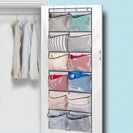 Storage Boxes Door Shoe Organiser Breathable Pockets Capacity Hanging Bag With Mesh Easy Installation Rack For Closet