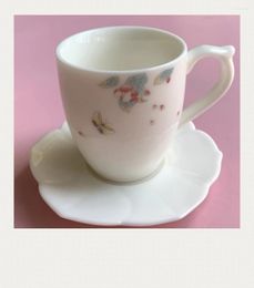 Cups Saucers Love Of Butterfly Porcelain Small Teacup Chinese White Ceramic With Handle Oriental Tea Cup And Saucer Sets