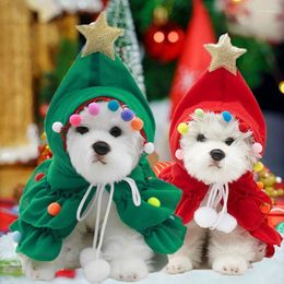 Dog Apparel 2024 Christmas Pet Clothes Tree Cape Shawl Transformed Into Holiday Gifts Puppy