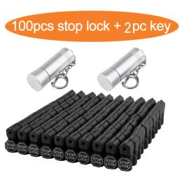 System (100+2)PCS+ free shipping cost Diameter 6mm black Security tag euro hanger slot /shop display hook /euroslot stoplock anti theft