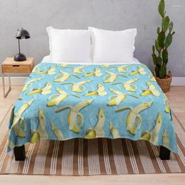 Blankets Bananaaaa! - Cockatiel Banana Pattern Throw Blanket