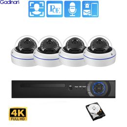 System Gadinan 8MP 4K Face Detection Security Camera System POE NVR Kit Home CCTV Video Vandalproof Outdoor Dome AI Surveillance Xmeye