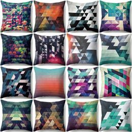 Pillow ZHENHE Creative Triangle Geometric Pattern Case Home Decoration Cover Bedroom Sofa Decor 18x18 Inch