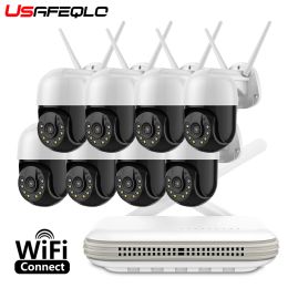 System Video Surveillance cameras with wifi home security H.265X 3MP 5MP 4CH 8CH video surveillance kit AI 3MP HD Audio PTZ Wifi Camera