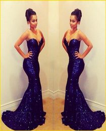 Black Girl Prom Dresses Sweetheart Sequins Mermaid Floor Length Formal Evening Gowns Red Carpet Runaway Gowns Custom Made 2304332