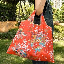 Storage Bags Foldable Shopping Bag Reusable Travel Grocery Eco-Friendly Multifunctional Printed Supermarket Tote Summer