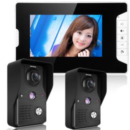 Intercom Free Shipping7" Colour Tft Lcd Video Door Phone Doorbell Intercom Kit 2camera 1monitor Night Vision Electric Lock