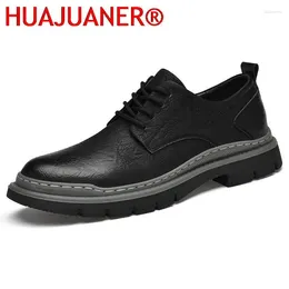 Casual Shoes British Business Men Sneakers Genuine Leather Fashion Round Toe Man's Footwear Lace Up Oxford Basic Boots