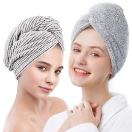 Towel Bamboo Hair Wrap Microfiber Drying Shower Turban With Buttons Super Absorbent Quick Dry Towels