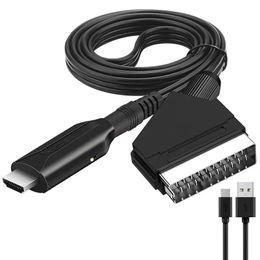 2024 SCART zum HDMI-kompatiblen Konverter für HDTV-DVD und PS3 PAL/NTSC-Audio-Videoadapter für das Set-Top-Box Verbessern Sie Ihr Anzeigenerlebnis.