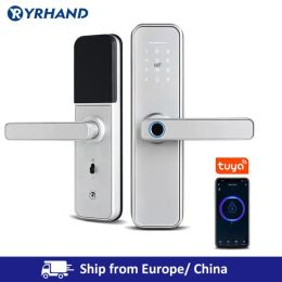 Lock Tuya WIFI Smart door lock Cerradura inteligente Touch Screen Keypad Password fingerprint with Fechadura Digital Door Lock