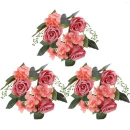 Decorative Flowers 3 Pcs Artificial Candlestick Garland Boho Decor Wedding Party Decoration Eucalyptus