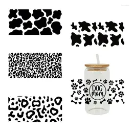 Window Stickers 3D UV DTF Transfers 16oz Cup Wraps Leopard Printed For DIY Glass Ceramic Metal Leather Etc. D197