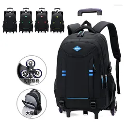 School Bags Kids Wheel Backpack Removable Children For Boys With 3 Wheels Girls Trolley Schoolbag Luggage Book