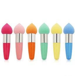 2024 1PC Fashion Colourful Soft Bevelled Sponge Foundation Blender Handle Puff Smooth Concealer Brush Makeup Tools for makeup tools sponge