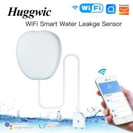 Detector Huggwic Tuya Water Leakage Sensor Detector Smart Home Security Protection Wireless Remote Control Support Google Home Alexa