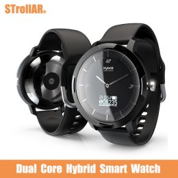 Watches Dual Core Dual Time Hybrid Smart Watch 0.49inch OLED Long Battery Life Heart Rate Monior Call Reminder Smartwatch Fashion Clock