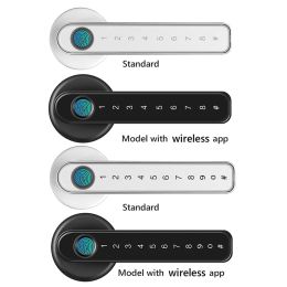 Lock Tuya Smart Fingerprint Door Lock Biometric Keypad Password Lever Handle Lock Supported Password Fingerprint Key APP Entry