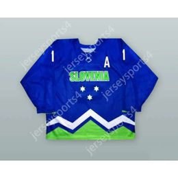 Gdsir Custom ANZE KOPITAR 11 SLOVENIA NATIONAL TEAM BLUE HOCKEY JERSEY NEW Top Ed S-M-L-XL-XXL-3XL-4XL-5XL-6XL