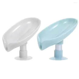 Kitchen Storage Tray Supplies Home & Living Suction Cup Soap Dish Sponge Holder Leaf Box Sink Drain Rack