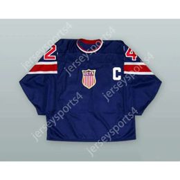 Gdsir Custom 1932 THROWBACK CHRIS CHELIOS 24 USA NATIONAL TEAM DARK BLUE HOCKEY JERSEY NEW Top Ed S-M-L-XL-XXL-3XL-4XL-5XL-6XL