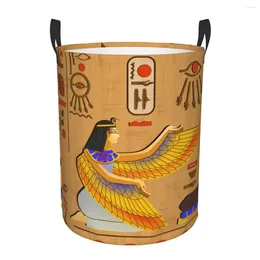 Laundry Bags Dirty Basket Egypt With Hieroglyphs Egyptian Folding Clothing Storage Bucket Home Waterproof Organiser