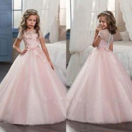 Dresses Flower Girls Dresses For Weddings Tulle Floor Length Little Girl Bridal Wedding Party Dresses First Communion Dresses