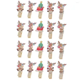 Frames 50pcs Xmas Wooden Po Clamp Paper Pegs Memo Clips Note Clip Holder