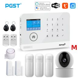 Kits PGST PG103 Wireless Home Burglar Security LCD Touch Keyboard SIM GSM Alarm System Sensor kit APP Remote Control Tuya Smart Life