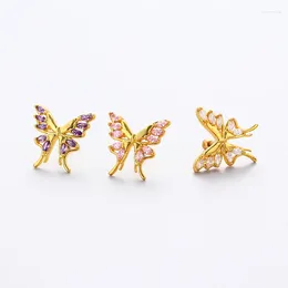 Stud Earrings 5Pcs/Lot Zircon 20G Stainless Steel Large Butterfly Ear Bone Studs For Women Fashion Jewellery Screw Teens