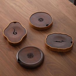 Tea Trays Chinese-Style Heavy Bamboo Pot Tray Water Storage Table Solid Wood Mat Small Number Kettle