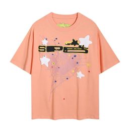 Mens T Shirts Poloshirt Shirt Sp5der Spider 555 Womens T-Shirt Fashion Street Clothing Web Pattern Summer Sports Wear Designer Top European S-Xl Brands 681