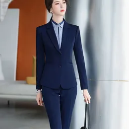 Women's Two Piece Pants IZICFLY Style Spring Trouser And Jacket Business Outfits For Women Work Wear Elegant Ladies Office Pant Suits