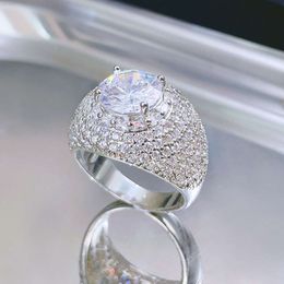 Iced Out 925 Sterling Silver Luxury Vvs Moissanite Hip Hop New Style Rings for Wedding Engagement