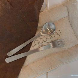 Forks Retro Stainless Steel Matte Cake/ Dessert Spoons And