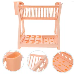 Kitchen Storage Dish Drying Rack Clothes Counter Shelf Drain Cup Holder And Drainer