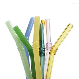 Drinking Straws Reusable Glass Straw Short Non-Disposable Environmentally Friendly Heat-Resistant Small Cup Milk Drink Colorful Elbow Set