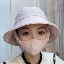 Berets Bucket Hat Agricultural Work Dust Mask Wide Brim Fisherman Protect Neck Anti-uv With Tea Picking Cap Unisex