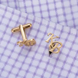 Gemelos Personalizados Boda Letter Name Cufflinks For Mens Jewellery Gifts Custom Initials Cuffs Buttons Wedding Groom 240403