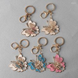 Keychains Colourful Butterfly Keychain Cute Flying Animals Pendant Car Key Chains For Women Girls Handbag Accessorie Handmade Jewellery Gifts