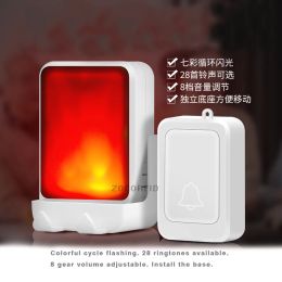 Doorbells Wireless 7 Color Light Flash Changeable Music Doorbell Home Wireless Door Chime Caller Elderly/Deaf Hard of Hearing Favorite