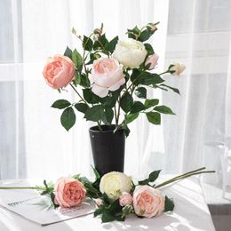 Decorative Flowers Real Touch Fake Latex Roses Pink Nordic Table Home Decor Mariage White Floral Wedding Flores Living Room Decoration