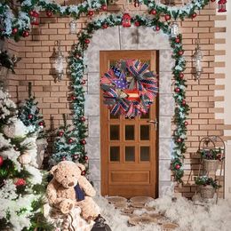 Decorative Flowers Front Door Christmas Decorations July 4 Patriotic Wreaths Memorial Day Red White And Blue American Flag