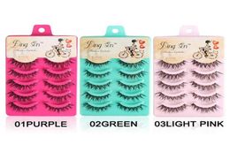 DINGSEN 5 Pairs Natural Thick Full False Eyelashes Super Long Criss Cross Eyelashes Glamour 3D Strip Lashes Crisscross3540533