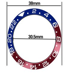Watch Spare Parts 38mm blue red High Quality Titanium Insert Frame Bezel For 40 mm Sea Automatic Mens5889979