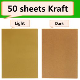 Paper 50 Sheets/package A4 Dark Light Brown Kraft Paper Carton Color Sticker Sticker Inkjet Laser Printing Selfadhesive Label Paper