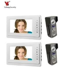 Intercom Yobang Security Freeship 7" Monitor Video Door Phone Intercom Camera 2 Camera+2 Monitor Video Intercom Door Bell Phone System