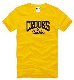 New Designer Crooks And Castles T Shirts Men Cotton Short Sleeve Letter Printed Hip Hop Men039s TShirt Camisetas Homme S3XL2195255