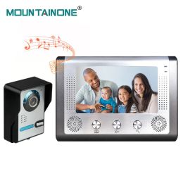 Intercom MOUNTAINONE 7 Inch Video Door Phone Doorbell Intercom System with Camera 1000TVL Unlock Talk Waterproof