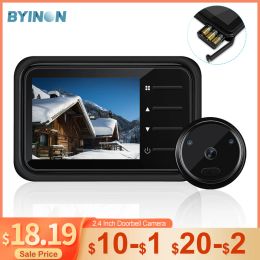 Doorbells Byinon 2.4" Doorbell Camera Smart Home Digital Door Camera Peephole Viewer Outdoor Monitor Cat Eye Door Bell SecurityProtection